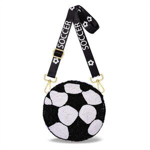 Adjustable Beaded Sports Crossbody Bag - Perfect for Events or Parties